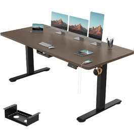 Електричний підйомний стіл Devoko 180x80 см, регульований робочий стіл для офісу та дому з пам'яттю на 3 режими, USB-портом та стільницею 18 мм, колір горіх
