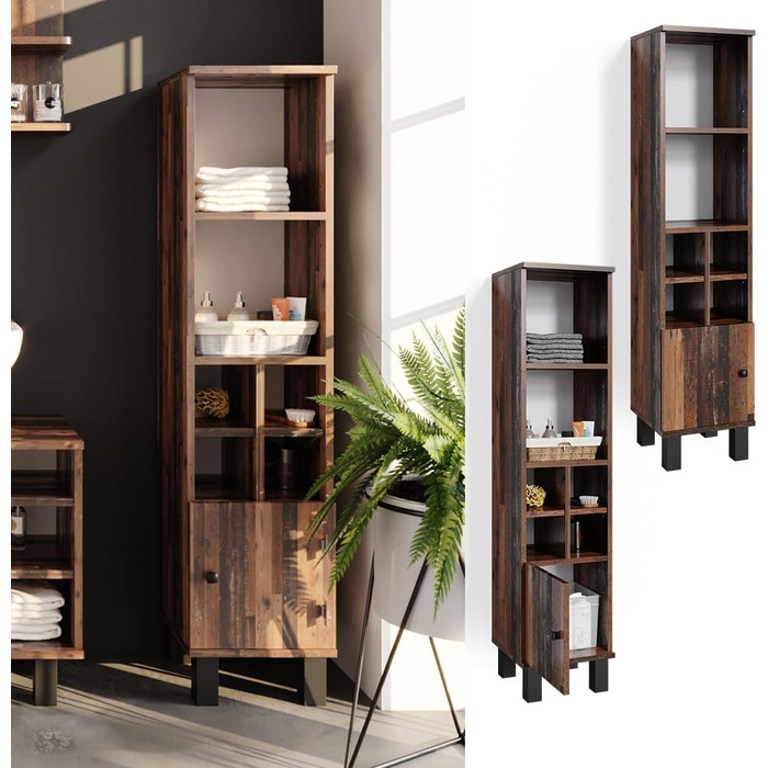 Висока шафа Vicco Fynn, дуб рустикальний, 30x130,6 см, з малою дверцятами