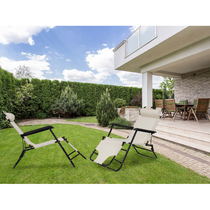 Садовий шезлонг MultiGarden, 60,5x122x83 см, бежевий