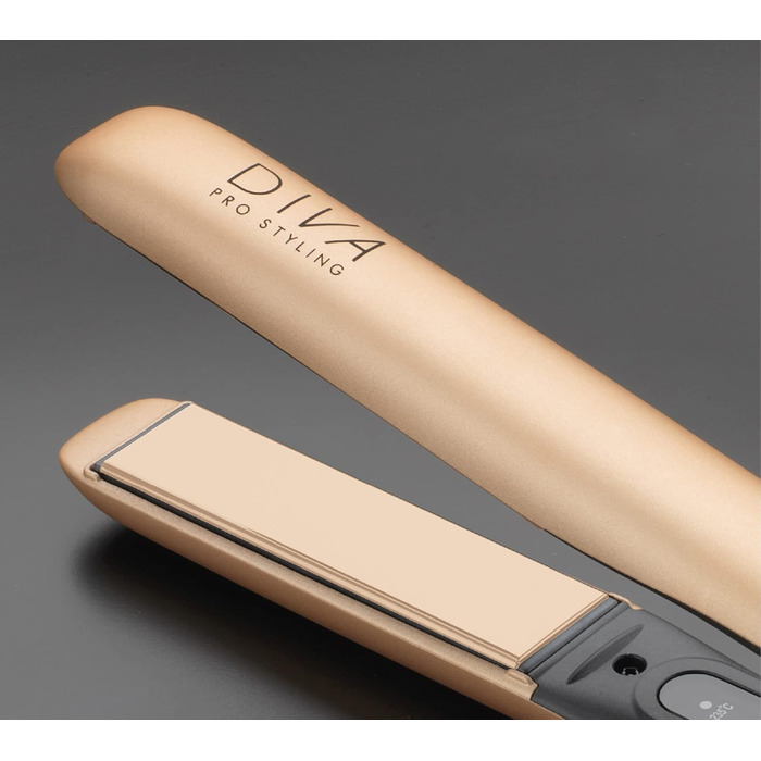 Професійний випрямляч для волосся Diva Pro Styling Precious Metals Touch, автоматичне вимкнення, швидкий нагрів, кабель 3 м, золотий