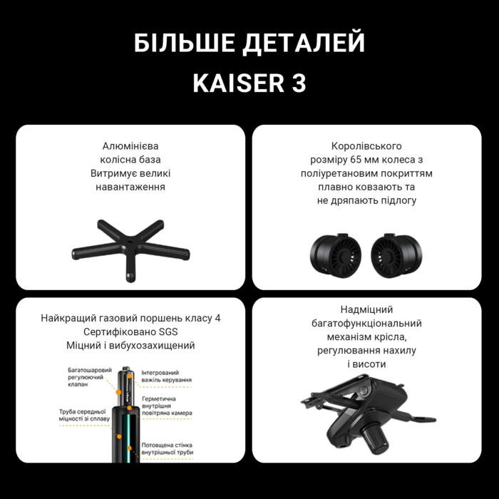 Крісло ігрове Anda Seat Kaiser 3 Black Size L