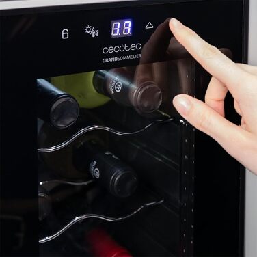 Холодильник для напоїв Cecotec Bolero GrandSommelier 2050 Black - 24 пляшки, компресорний, 5-18°C, низький рівень шуму
