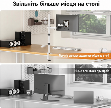 Кріплення для монітора Bracwiser: регульована підставка для LCD/LED моніторів 13-32", до 10 кг, VESA 75x75/100x100
