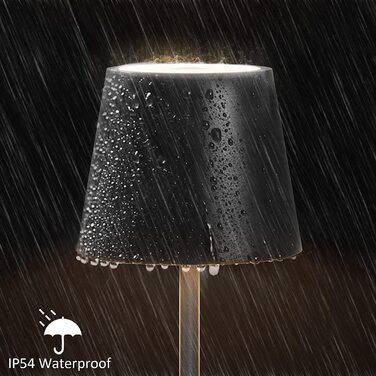 K-Bright LED акумуляторна настільна лампа, димована, бездротова, тепле світло 3000K+RGB, USB-C, алюміній, IP54, чорна, 2 шт.