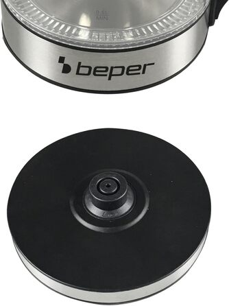 Електрочайник Beper BB.103, 1.8 л, чорний, скло