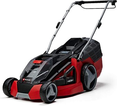Акумуляторна газонокосарка Einhell GE-CM 43 Li M Kit Power X-Change 36В, безщіткова, ширина косіння 43 см, для газонів до 600 м², з мульчуванням, кошик 63 л, висота 25-75 мм, 2 акумулятори 4.0 А·год та 2 зарядні пристрої