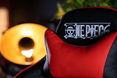 Ігрове крісло Konix One Piece, PU-шкіра, 150° нахил, регульовані підголівник і подушка для попереку, чорний з червоним
