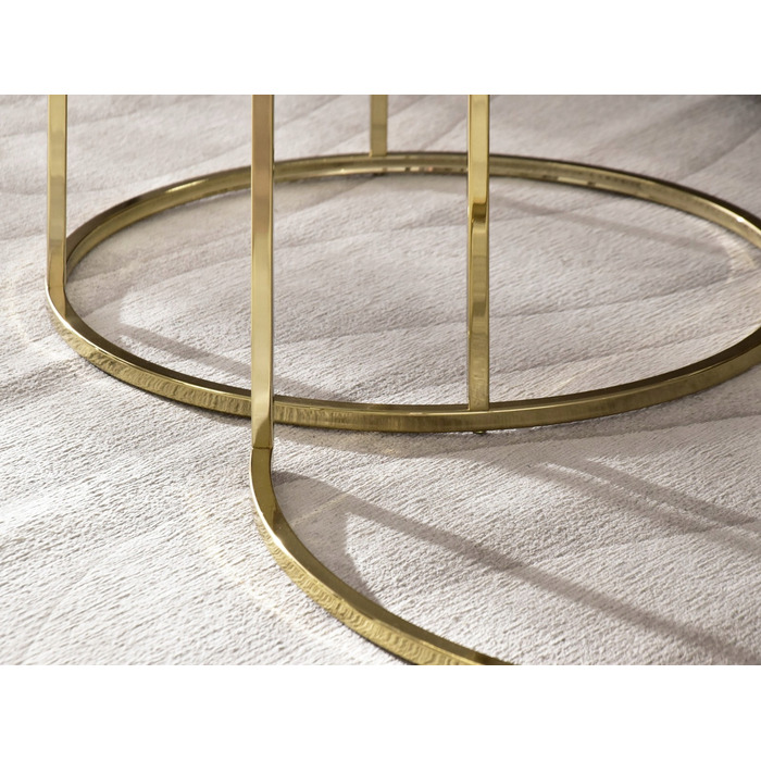 Журнальний стіл Mebel-Partner круглий, чорний мармур, 80 x 80 x 42,5 см