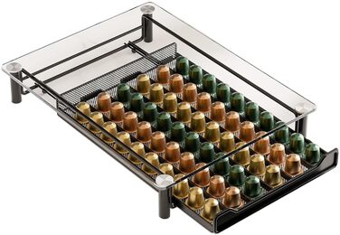 Організатор для капсул Nespresso Sevenline: тримач для 60 капсул, кришталеве скло, органайзер для кухні