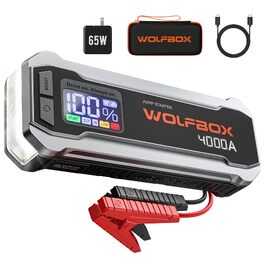 Бустерний пускач WOLFBOX 4000A для автомобілів 12В (бензин до 10л, дизель до 10л)