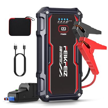Автомобільний зарядний пристрій FEIKFEIZ Auto Starthilfe Powerbank, пусковий пристрій 6000A 26800mAh для 12V акумуляторів (бензин та дизель до 8.0L), з USB-портом та LED-ліхтарем
