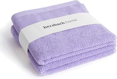 Рушники Herzbach Home Spa 50x100 см, 100% бавовна, лаванда, набір 2 шт.