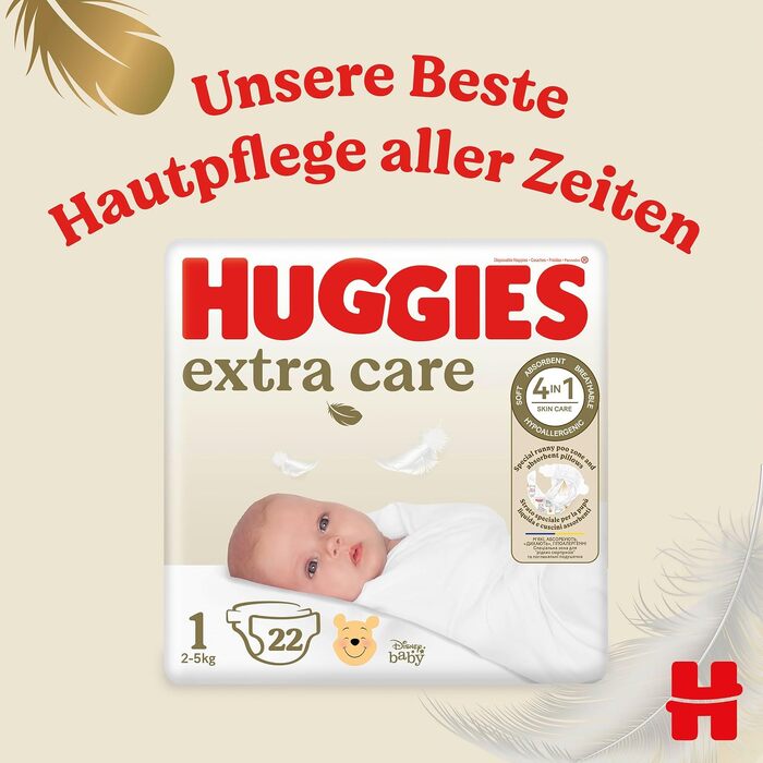 Дитячі підгузки Huggies Newborn для новонароджених, розмір 2, 116 шт. (2x58)