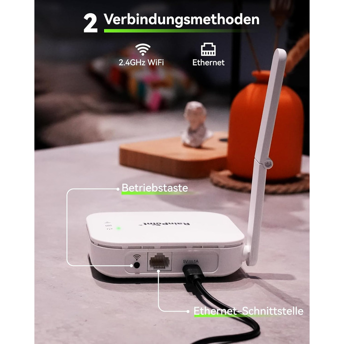 Таймер для поливу RainPoint WiFi 2 виходи, латунь, з Ethernet Hub, управління через APP/голосові команди, IP65, автоматичний полив саду, 2 зони, 6 графіків
