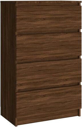 Комод vidaXL з 4 шухлядами, бетонно-сірий, 60x35x98,5 см, сучасний, деревостружкова плита, для вітальні, з великим місцем для зберігання