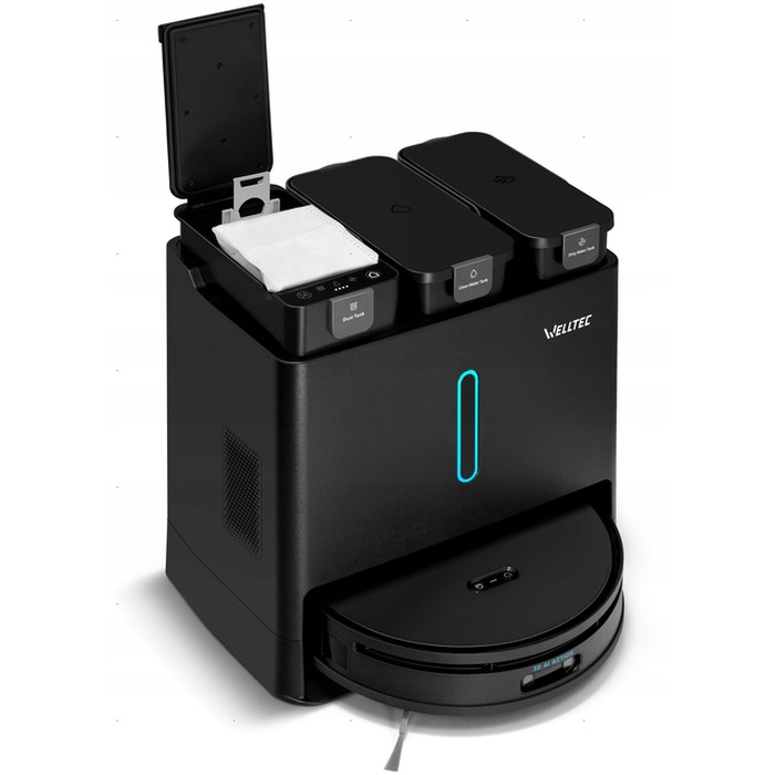 Робот-пилосос Welltec R10 Ultra з багатофункціональною станцією 8в1, чорний