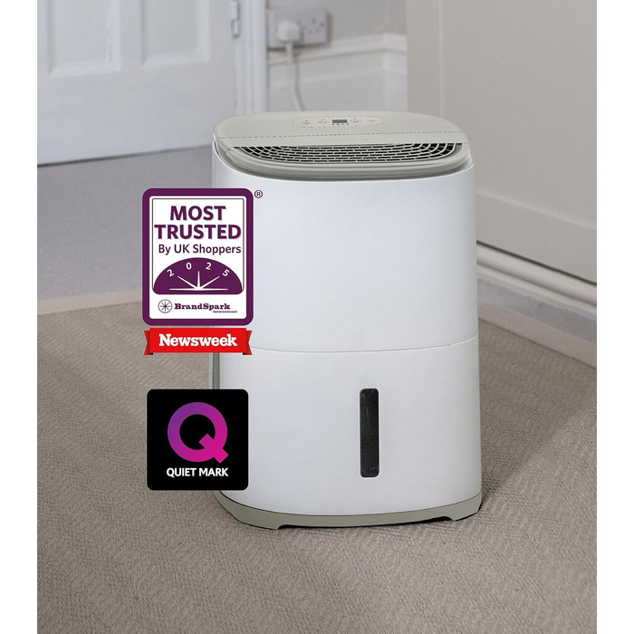 Meaco MeacoDry Arete® Two 25L: Повітряний осушувач та очищувач з HEPA-фільтром H13, Wi-Fi, інтелектуальні режими (Pebble Grey)
