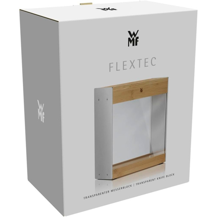 Підставка для ножів WMF FlexTec чорна, універсальний тримач до 15 кухонних ножів, нержавіюча сталь Cromargan та пластик
