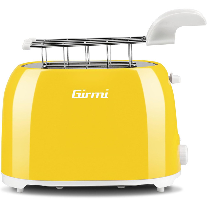 Тостер Girmi TP1005, 1 скибка, жовтий, пластик, 750 Вт, кнопки, регульований