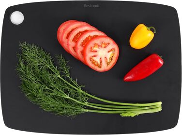 Набір дощок для нарізання BESTCOOK з дерев'яного волокна (3 шт.), S/M/L, для м'яса, овочів, сиру та хліба, щільні, антипористі, BPA-free, безпечні для ножів, можна мити в посудомийній машині, чорні