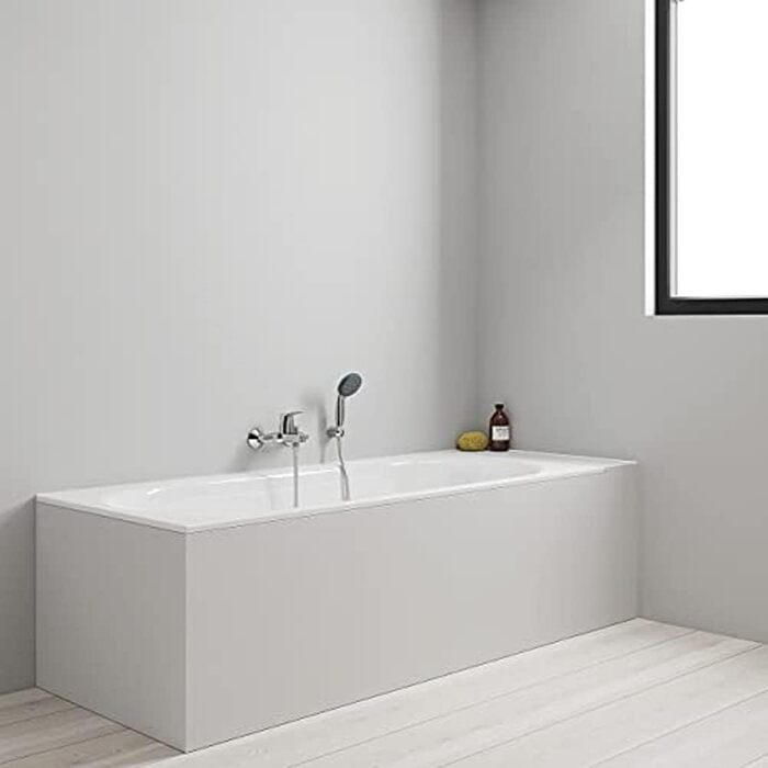 Змішувач для ванни Grohe Start Flow, хром, з інструментом, однозахісний, з автоматичним перемиканням ванна/душ, з зворотним клапаном, з металевими важелями, S-підключення