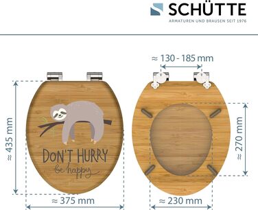 Дерев'яне сидіння для унітаза SCHÜTTE з мікроліфтом (м'яке закриття), якісна кришка для унітаза з MDF, витримує до 175 кг, модель No Hurry