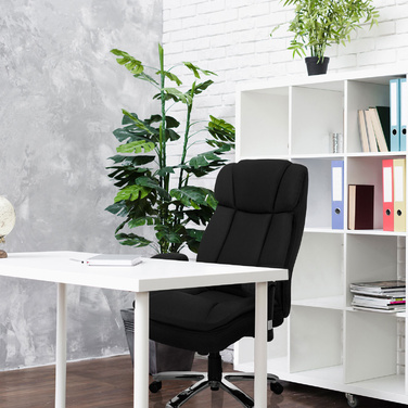 Надміцне крісло / офісне крісло BUILDER XXL I тканина чорна hjh OFFICE