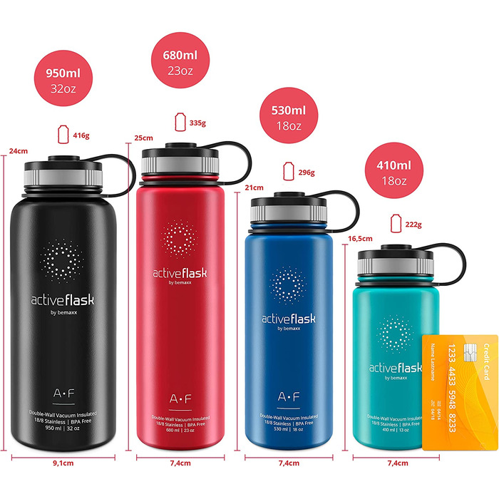 Термобутилка з нержавіючої сталі ACTIVE FLASK 530 мл з соломинкою, 3 кришки, BPA-free, герметична, підходить для газованої води, кремово-біла, для води, спорту, велосипеда, чаю, для дітей