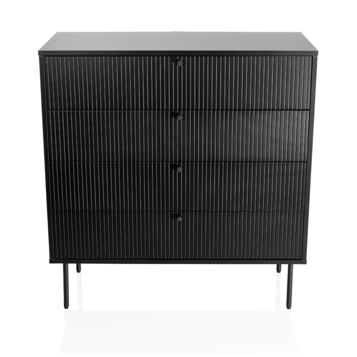 Комод KARBY K 90x40x95 см 4 шухляди чорний hjh LIVING