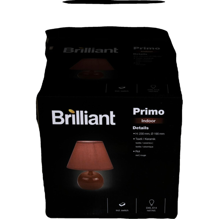 Настільна лампа Brilliant Primo червона, арт. 61047/01
