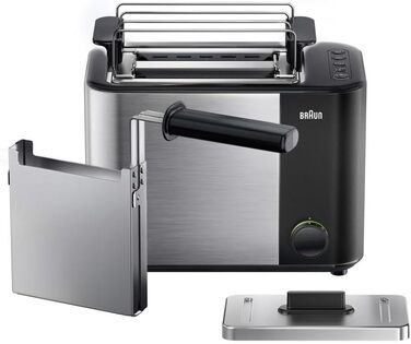 Тостер Braun HT5015.BK Toastafette чорний/сріблястий, пластик/нержавіюча сталь