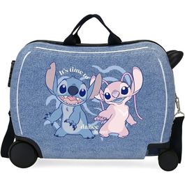 Дитяча валіза Disney Stich Dance it out, жорсткий ABS, 50x38x20 см, 34 л, 1,8 кг, 2 колеса, синя