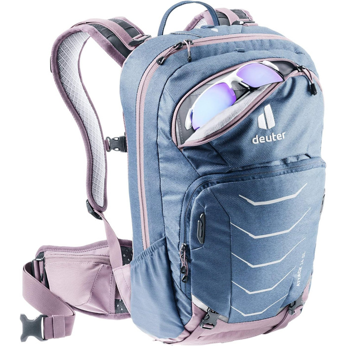 Жіночий велосипедний рюкзак Deuter Attack 14 SL з протектором, 14 л, синій Marine-grape