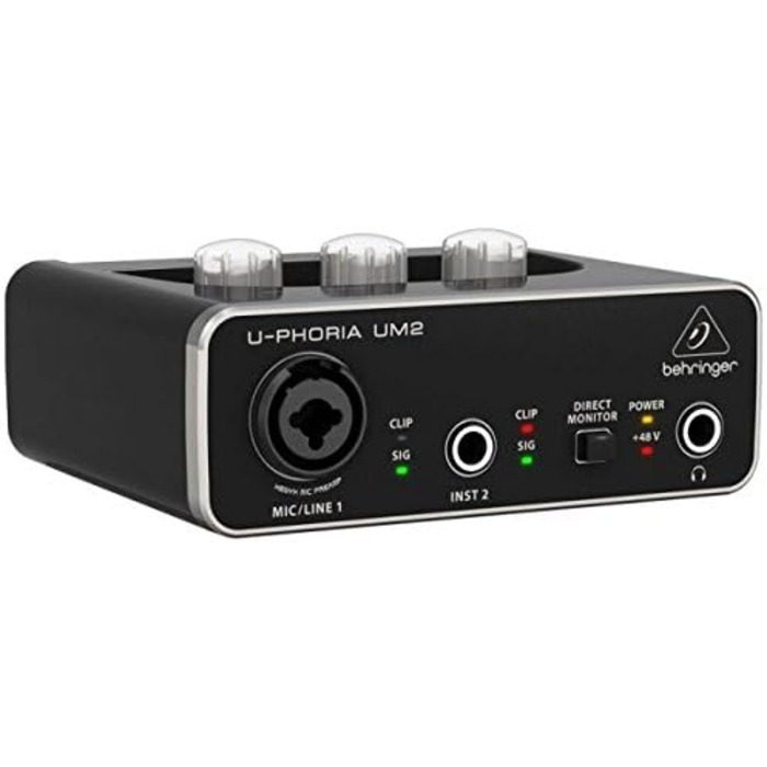 Аудіоінтерфейс Behringer U-PHORIA Studio 2x2, 24-біт/192 кГц, з мікрофонними преампами Midas - Студійний набір