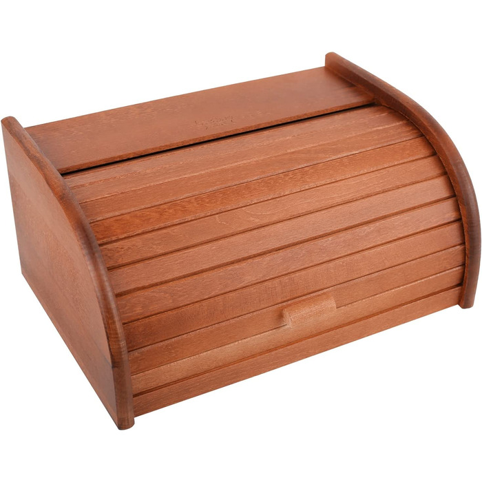 Дерев'яна хлібниця Creative Home Braun 38x28,5x17,5 см з роликовою кришкою – хлібний ящик для хліба, булочок, випічки, натуральна хлібниця для кухні