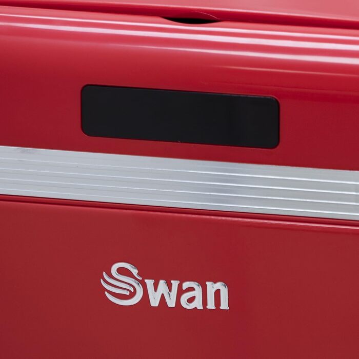 Відро для сміття Swan Retro з датчиком руху, 45 л, металеве, червоне. Інтелектуальний контейнер для переробки від Swan