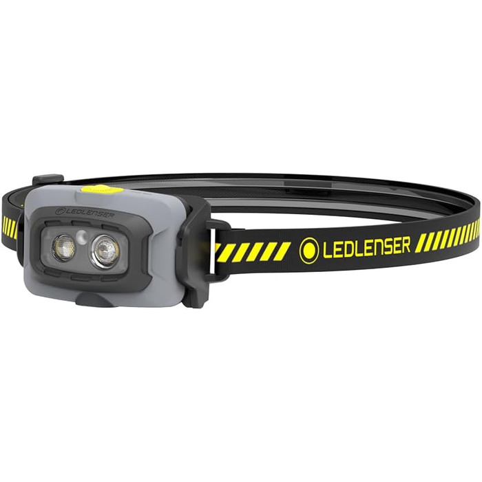 Налобний ліхтар Ledlenser HF4R Work, 500 люмен, водонепроникний, акумуляторний, з червоним світлом, чорний/жовтий, IP68, для робіт та outdoor