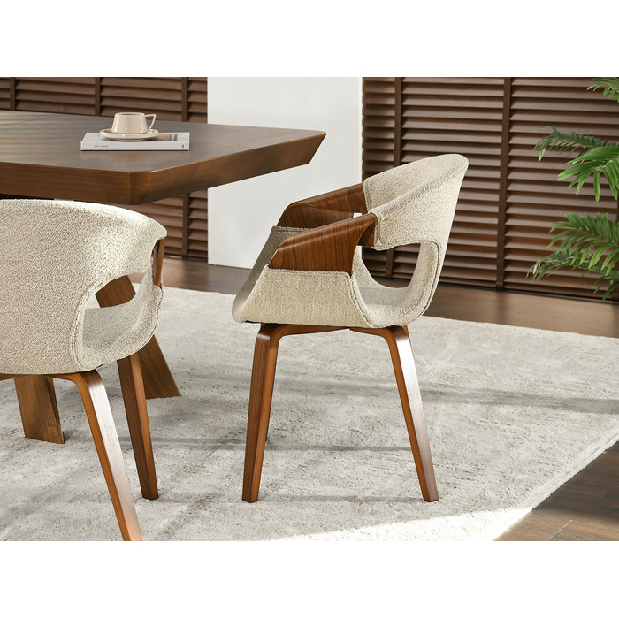 Стілець Mebel-Partner Kora, бежевий букле, горіх