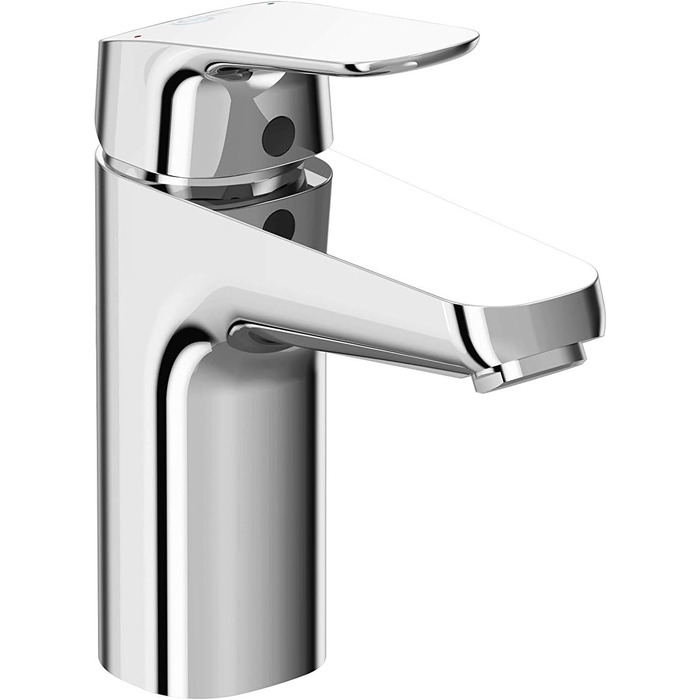 Змішувач для раковини Ideal Standard Ceraflex настінний з термостатом, витяжка 160 мм, регульовані з'єднання, водозберігаюча картридж CLICK, хром (з душовою стійкою, штанга 900 мм, хром)