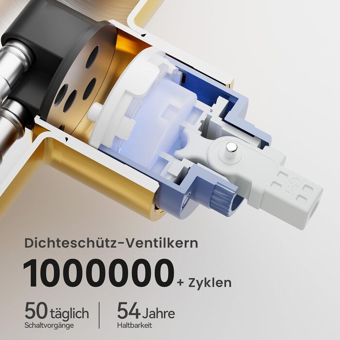 Змішувач кухонний CECIPA з висувним душем, золото, високий тиск, 360° поворотний, для мийки