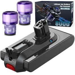 Акумулятор Morpilot V8 8000mAh для пилососів Dyson Absolute Animal Motorhead Exclusive Fluffy (V11 8.0Ah) з 3 фільтрами