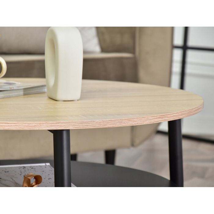 Журнальний стіл Mebel-Partner круглий, 80 x 80 x 45 см, чорний