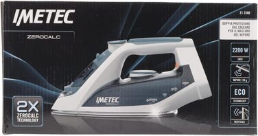 Парова праска Imetec ZeroCalc Z1 2500 з антикальцієвою технологією, багатоступінчастою нержавіючою підошвою, 2200 Вт, паровий удар 120 г/хв, система Calc-Clean