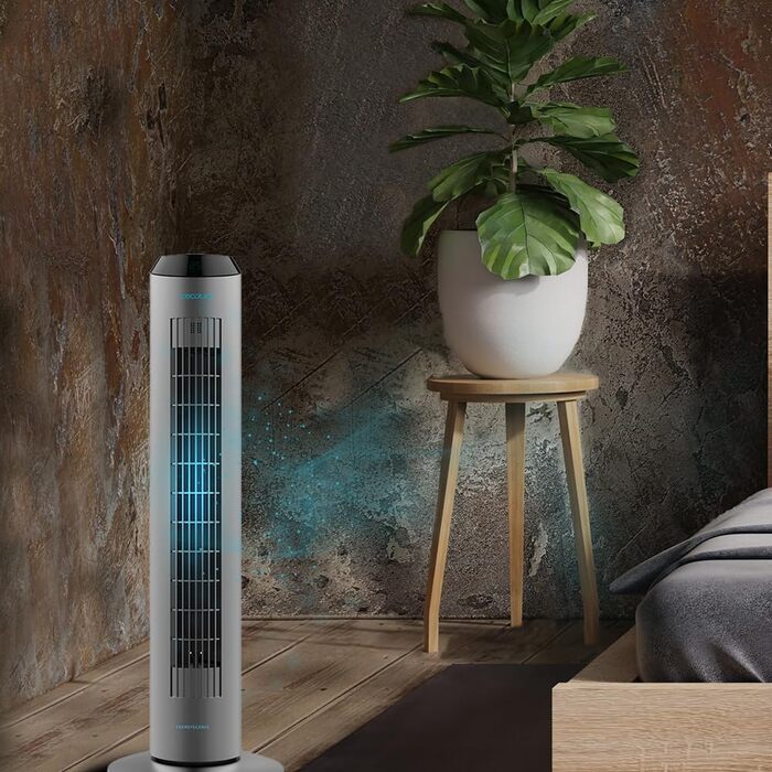 Вентилятор вежний Cecotec EnergySilence 8190 Skyline Ionic, 84 см, з пультом, таймером, іонізатором, мідний двигун, сірий