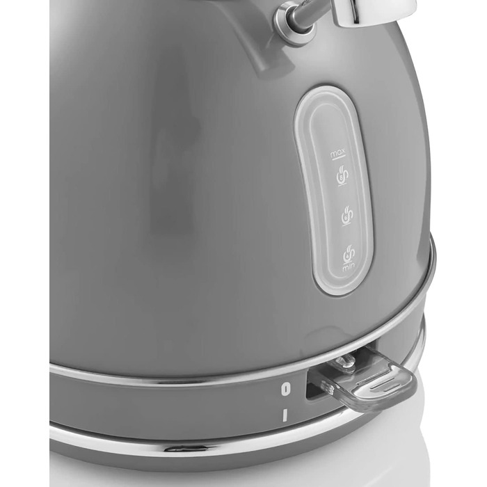 Електрочайник Swan Retro 1,8 л, 3000 Вт, вінтажний дизайн, Strix, бездротовий, BPA-free нержавійка, сірий
