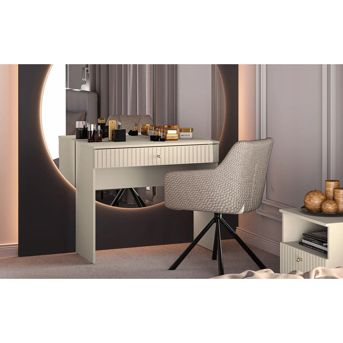 Туалетний столик ML Meble, відтінки бежевого, матовий, 92 x 78 x 40 см