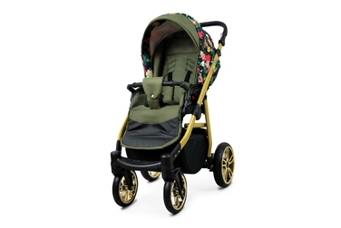 Дитячий візок 3в1 BabyLux Colorlux (люлька, прогулянкова коляска, автокрісло) з квітковим принтом