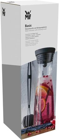 Скляний глечик для води WMF Basic 1л з силіконовою кришкою CloseUp та щіткою для чищення