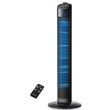 Вентилятор підлоговий FOHERE Leiser Turmventilator 91 см з пультом, таймером та нічним режимом, чорний