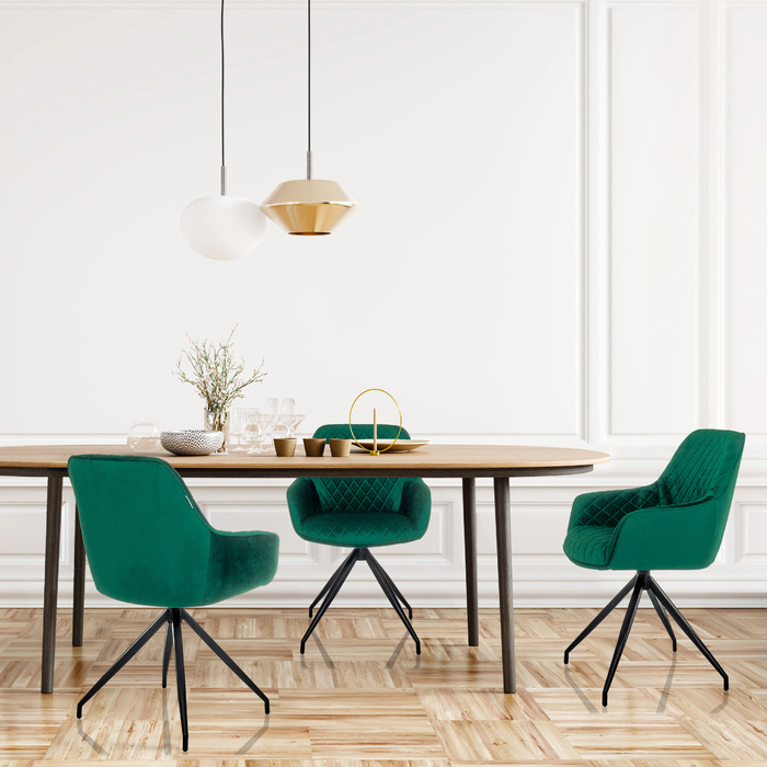 Стілець обідній ELVERUM Velvet Green hjh LIVING